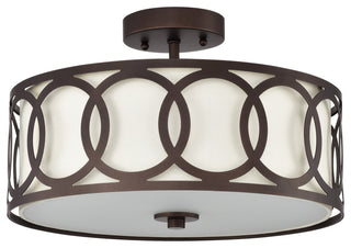 CHLOE Lighting BRONX Transitional 3-Light Oil Rubbed Bronze Semi-Flush Fixture