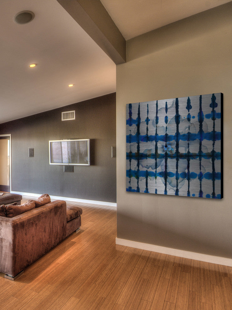 "White Flower Squared" UV Ink Print on Brushed  Aluminum, 32"x32"