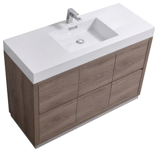Bliss 48" Butternut Free Standing Modern Bathroom Vanity