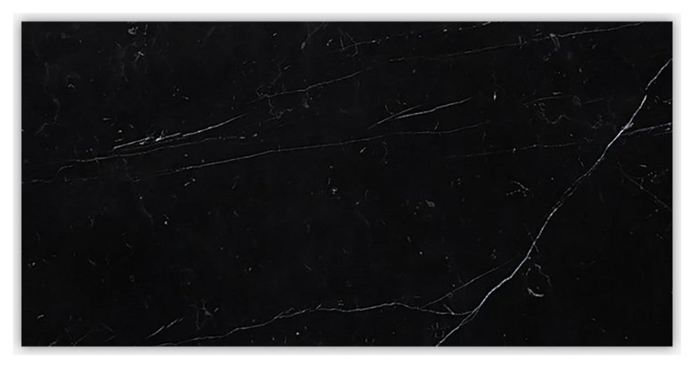 Neromarquina Polished 6x12 Micro Beveled Marble Tile