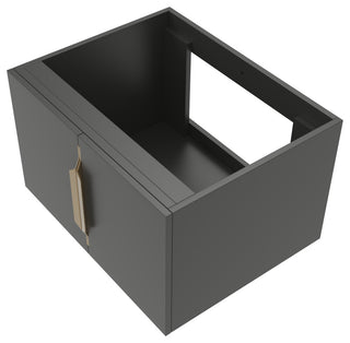 CastelloUSA Alpine 24" Wall Mounted Vanity, Base Only, Black, Gold Handles