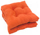 16" Solid Micro Suede Square Tufted Chair Cushions, Set of 2, Tangerine Dream