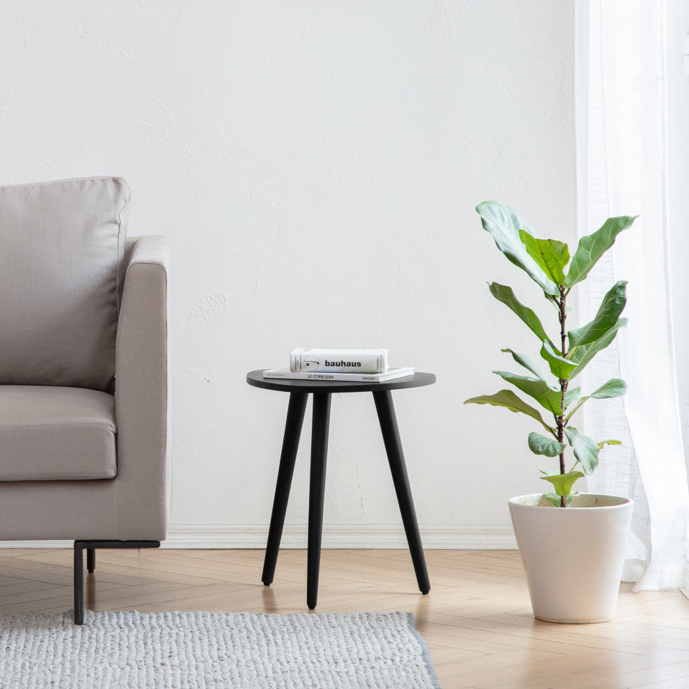 Tora End Table, Black, 18"