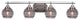 Odyssey 4 Light Bath Bar In Brushed Nickel Finish With 6" Smoke Ribbed Glass