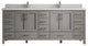 Malibu 84 Double Sink Bath Vanity in Elephant Skin Gray 2" Carrara Quartz