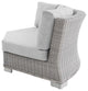 Lounge Sectional Sofa Chair Table Set, Rattan, Wicker, Gray, Outdoor
