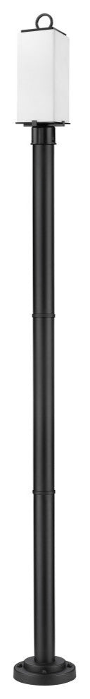 Zlite 593PHMR-567P-BK 2-Light Outdoor Post Mounted Fixture, White Opal