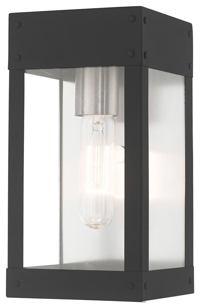 Contemporary Outdoor Wall Lantern, Scandinavian Gray
