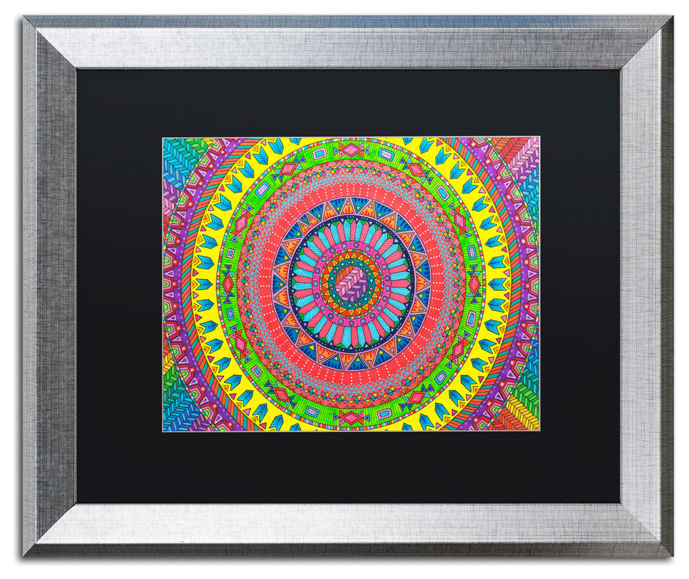 Hello Angel ''Aztec Rainbow'' Art, Silver Frame, Black Mat, 20x16