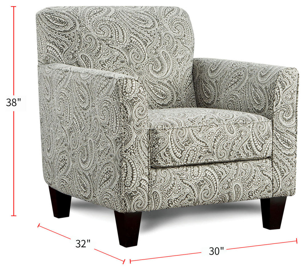 Chenille Upholstered Chair, Paisley Multi