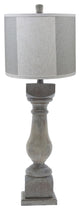 Rustic Gray and Taupe Wide Stripe Table Lamp