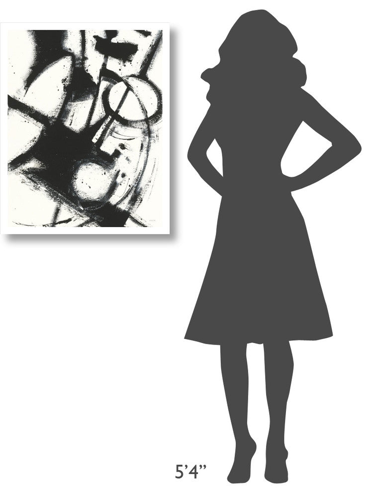 "Expression Abstract II White Crop" Paper Print by Shirley Novak, 24"x30"