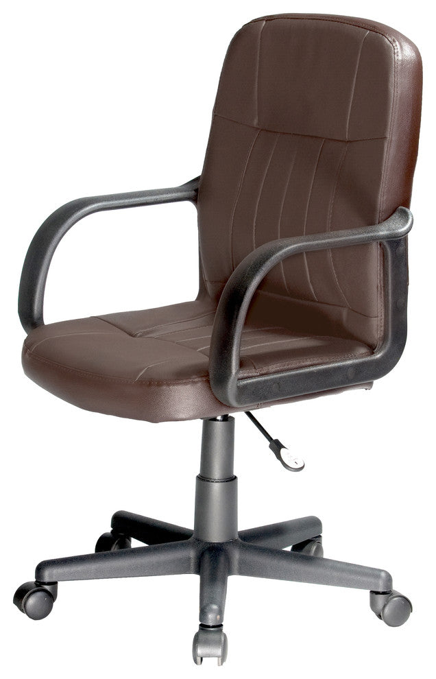 Leather Mid-Back Chair, Brown