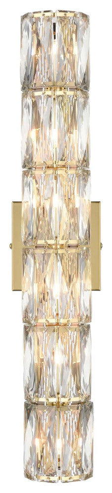 Wall Sconce Modern Crystal Light Bathroom Wall Lighting, Gold, 6-Light