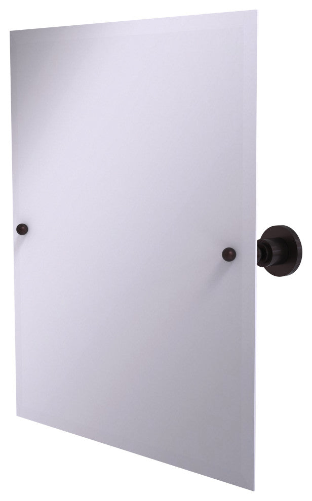 Frameless Tilt Mirror with Beveled Edge, Antique Bronze