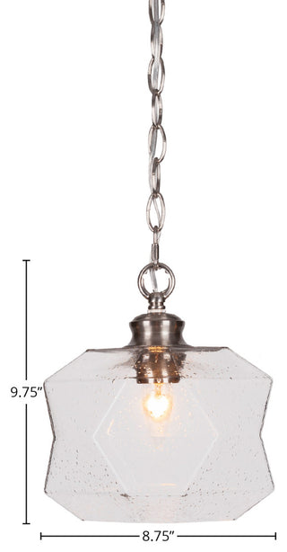 Rocklin 1-Light Chain Hung Pendant, Brushed Nickel/Clear Bubble