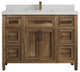 Santa Monica 48 Single Sink Bath Vanity in Graywashed Teak 2" Carrara Quartz