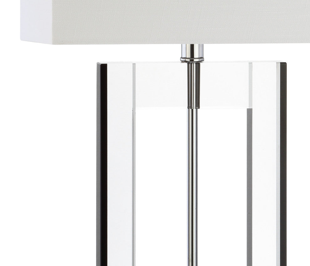 Parish 26" Crystal Table Lamp, Clear and Black
