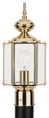 Generation Lighting Lighting 1-Light Outdoor Post Lantern, Polished Brass