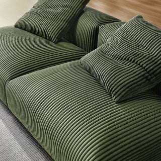 Solace 2-Piece Modular Corduroy Upholstered Sofa, Fern
