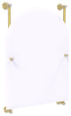 Carolina Crystal Arched Top Frameless Rail Mounted Mirror, Unlacquered Brass