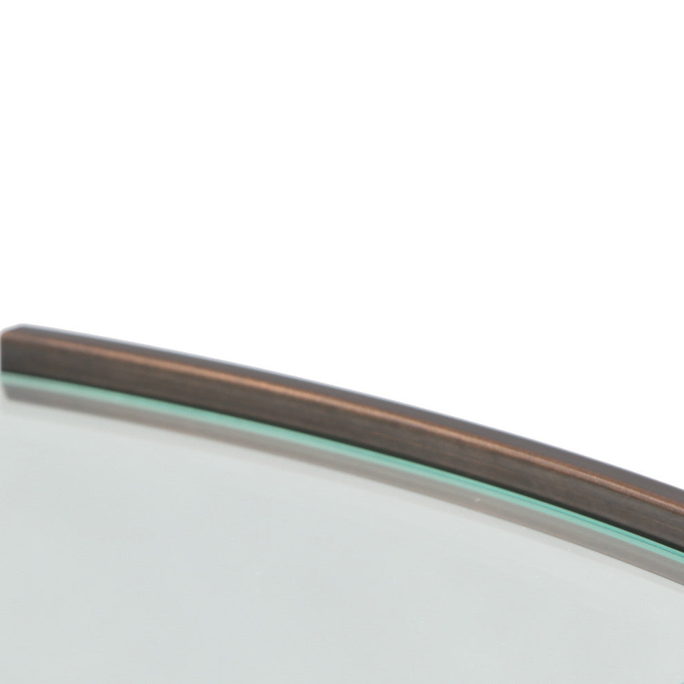 Medina Framed Oval Mirror, Rubbed Bronze, 13"x17"