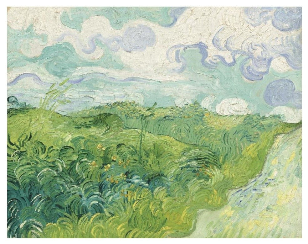 "Green Wheat Fields, Auvers, 1890" Paper Print by Vincent van Gogh, 18"x14"