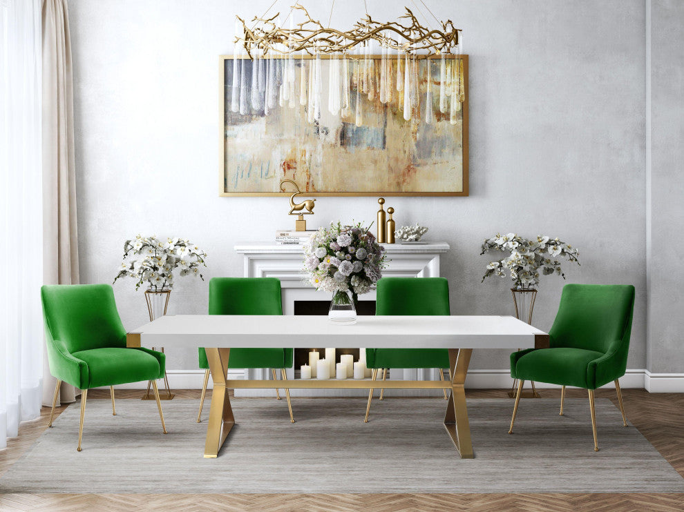 TOV Furniture Adeline White Lacquer Dining Table
