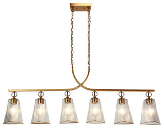 LNC Sduiaor 6-Light 55" Modern Linear LED Kitchen Island Light, Gold