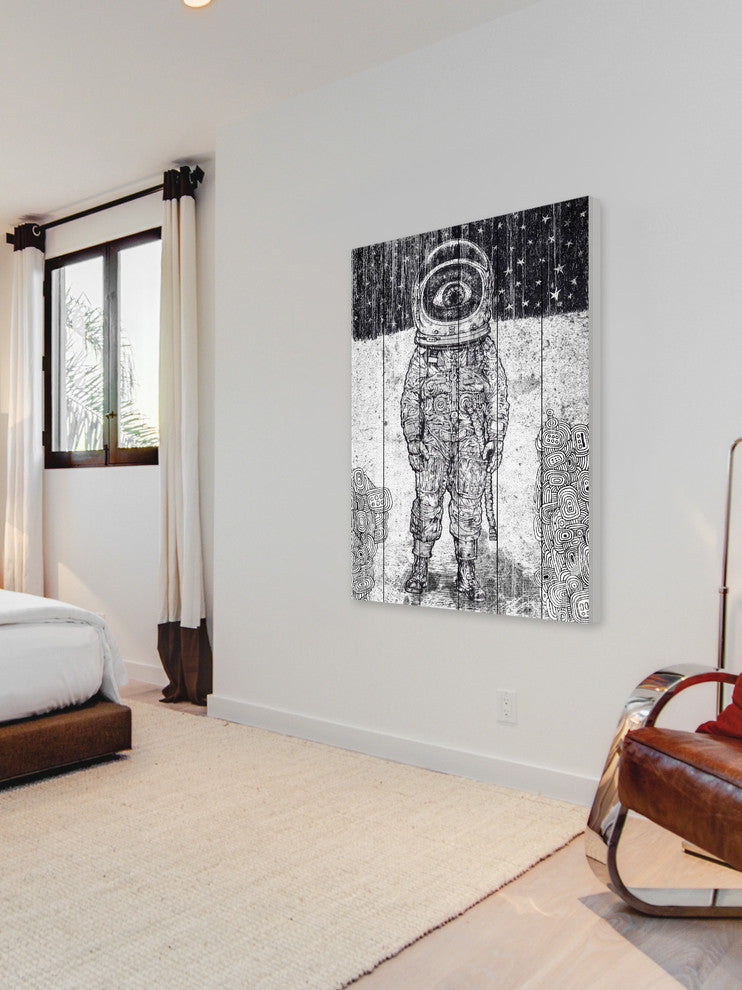 "A New World" Painting Print on White Wood, 16x24