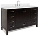 ARIEL Cambridge 61" Single Oval Sink Bathroom Vanity Espresso With Quartz Top