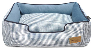 Lounge Bed Houndstooth, Blue and White, Small