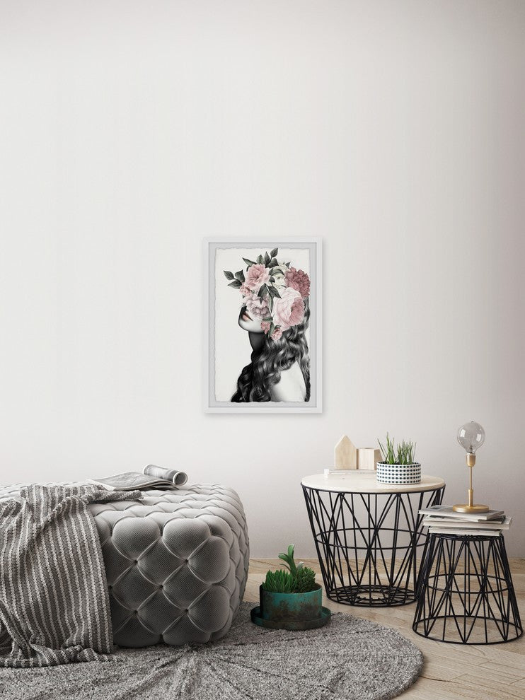 "Curly Bloom" Framed Painting Print, 24"x36"