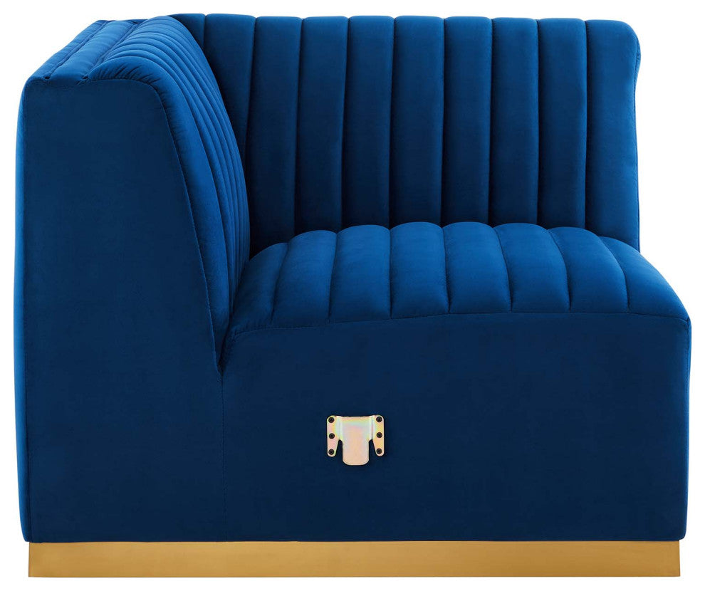 Conjure Channel Tufted Performance Velvet Left Corner Chair