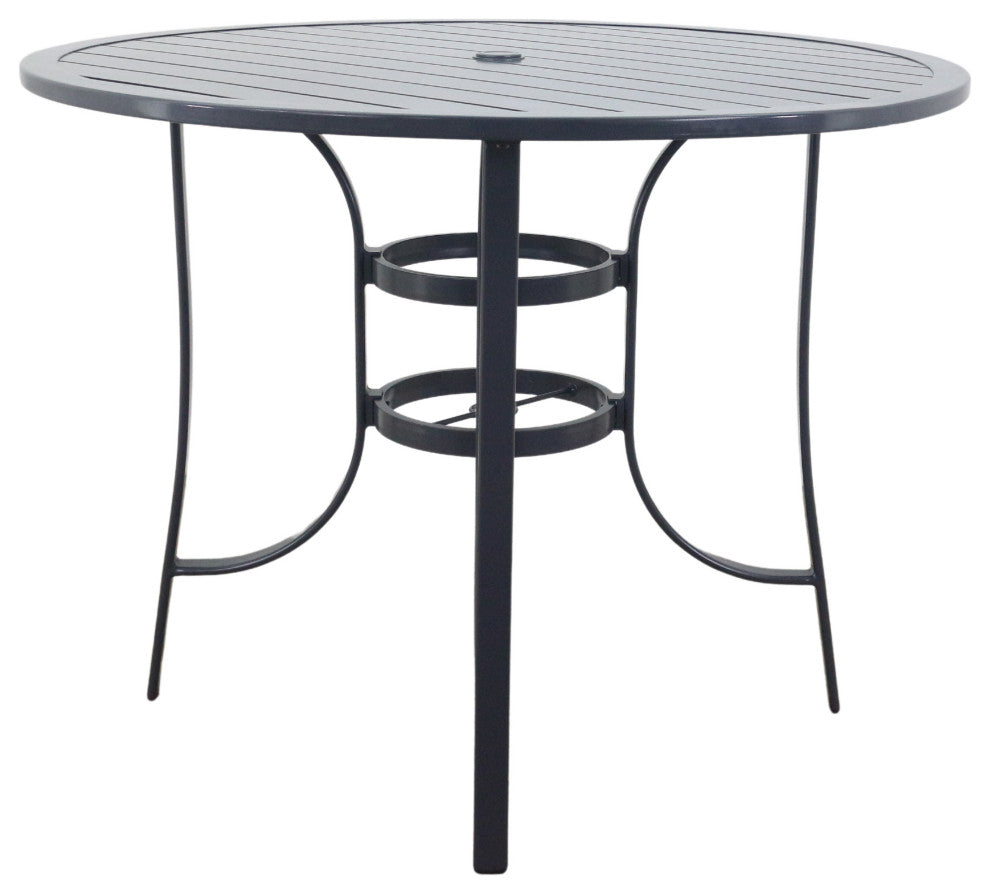 Courtyard Casual Santa Fe 5-Piece 48" Round Balcony Height Dining Set, Dark Gray