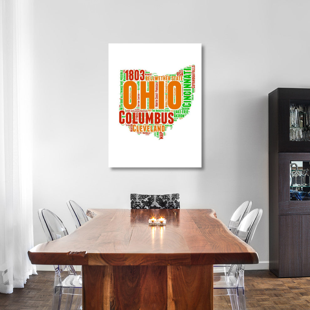"Ohio Word Cloud Map" Fine Art Print