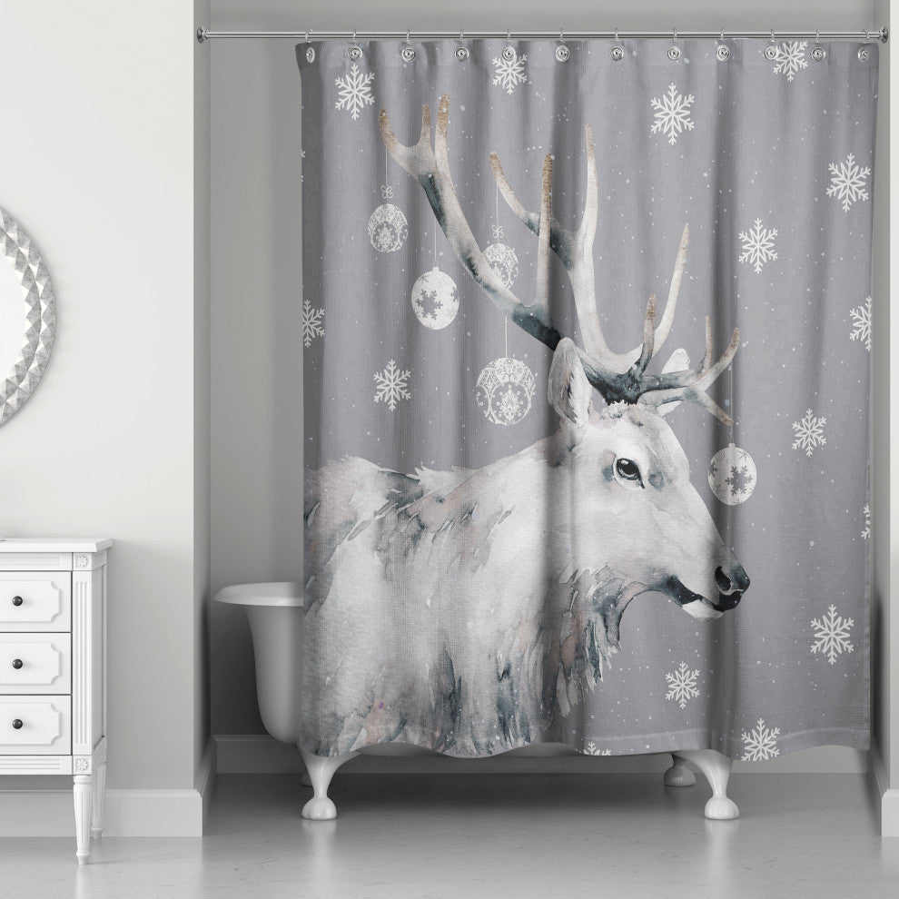Christmas Reindeer 71x74 Shower Curtain