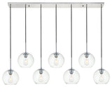 Baxter 7 Light Pendant in Chrome & Clear
