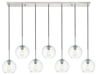 Baxter 7 Light Pendant in Chrome & Clear