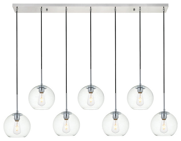 Baxter 7 Light Pendant in Chrome & Clear