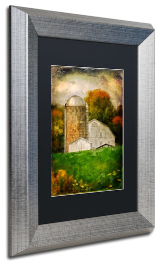 Lois Bryan 'Down on the Farm' Art, Silver Frame, Black Matte, 11"x14"