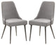Set of 2 Dining Chair, Gray and Gunmetal