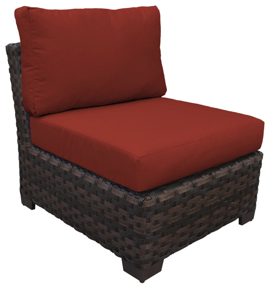 kathy ireland River Brook 6 Piece Wicker Patio Furniture Set, Cinnamon
