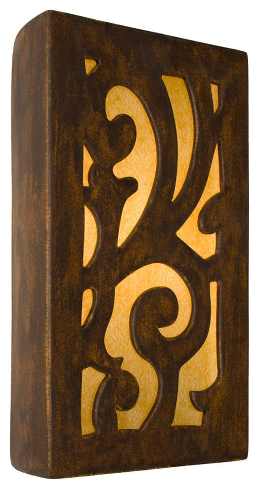 Cathedral Wall Sconce, Butternut and Amber, Bulb Type: E12