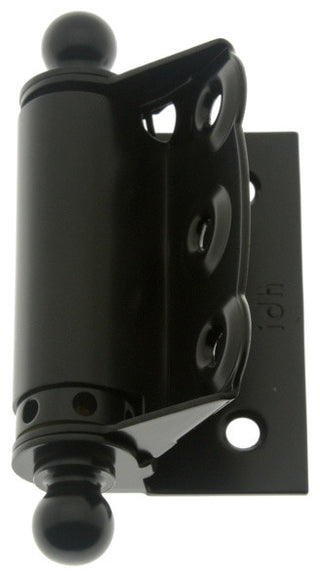 Half Surface Spring Screen Door Hinges, Ball Finials, Matte Black, Pair