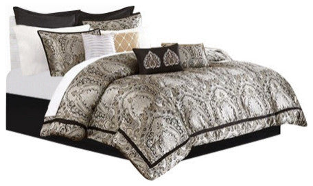 Madison Park Microfiber Jacquard 24-Piece Comforter Set, King