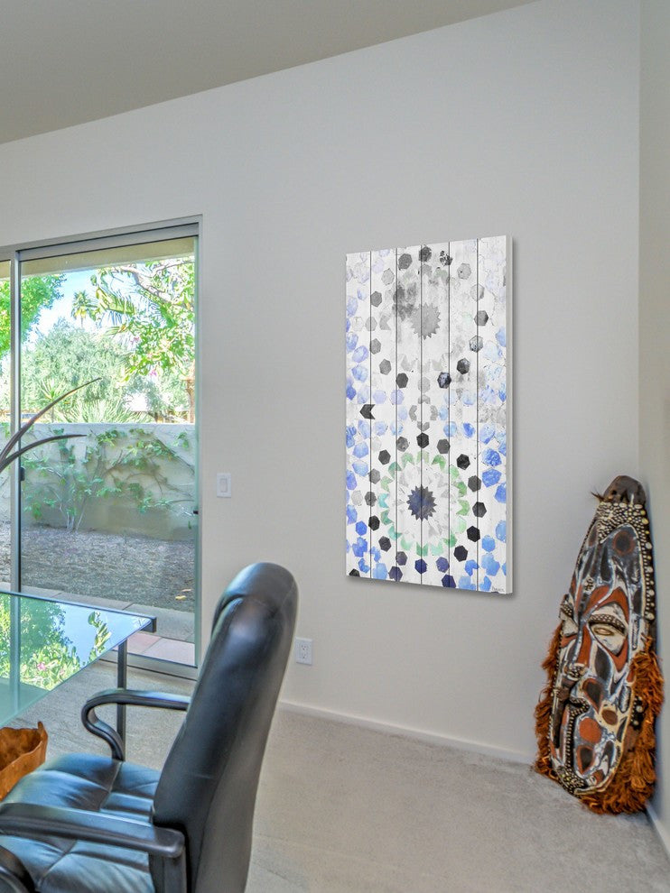"Sevilla" Print on White Wood, 30"x60"