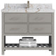 Parker 42" Single Sink Bath Vanity, Elephant Skin Gray 2" Viola Gold