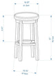 Transitional Style  Black Stool, 29"H