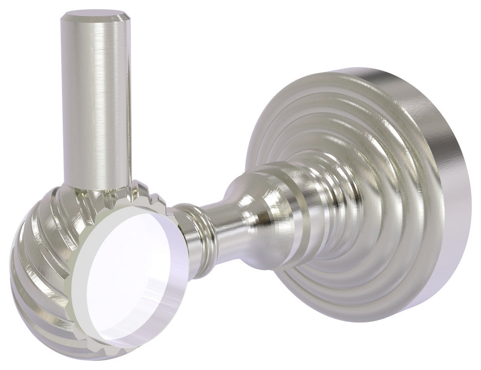 Pacific Grove Robe Hook with Twisted Accents, Satin Nickel